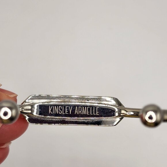 Kinsley Armelle Silver-Tone Quartz Druzy Cuff Bracelet - Picture 2 of 6